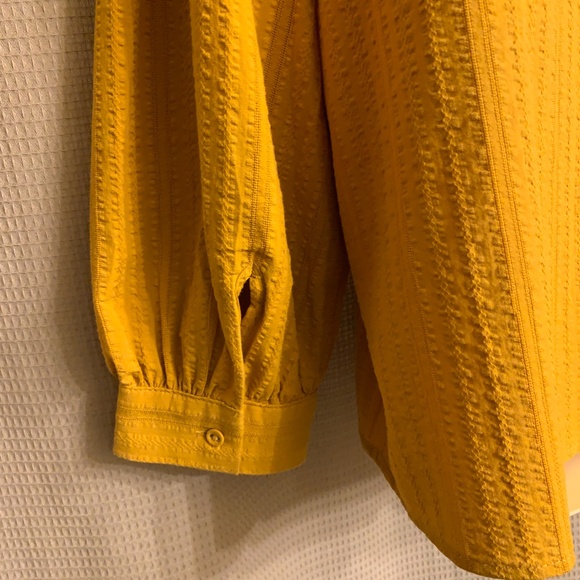 NWT LC Lauren Conrad Gold Blouse Puffy 3/4 Sleeves Women's XL - Picture 10 of 16